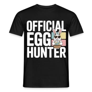 Official Egg Hunter Easter Bunny Easter Humor - Men's T-Shirt - black - Front - AI Model Male 178 light (178cm)