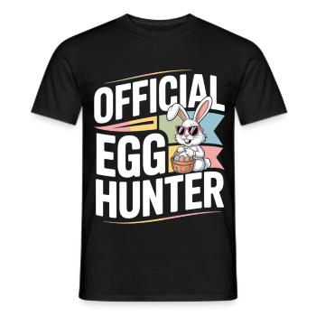 Official Egg Hunter Easter Bunny Easter Humor - Men's T-Shirt - black - Front - AI Model Male 178 light (178cm)