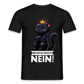 Avant que tu ne demandes Pas de chats Chats Amateur des chats - T-shirt homme - noir - Devant - AI Model Male 178 light (178cm)