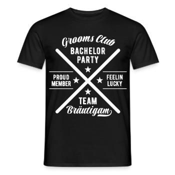 Équipe de la fête de garçon du Club des Mariés - T-shirt homme - noir - Devant - AI Model Male 178 light (178cm)