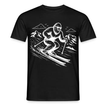 Skieurs Sasquatch Bigfoot en montagne - T-shirt homme - noir - Devant - AI Model Male 178 light (178cm)