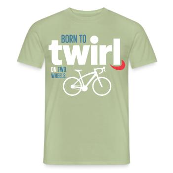 Professional Bicycle Acrobatics Elite Twirl  - Men's T-Shirt - sage - Front - AI Model Male 178 light (178cm)