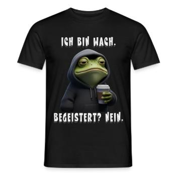 Cadeau de grenouille à café pour les collègues et amis - T-shirt homme - noir - Devant - AI Model Male 178 light (178cm)