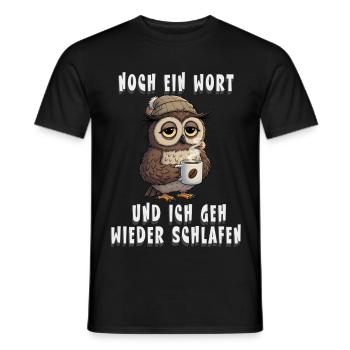 Müde Eule für Kaffee Fans Morgenmuffel Sticker - Männer T-Shirt - Schwarz - Vorne - AI Model Male 178 light (178cm)