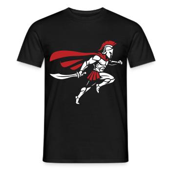 Spartan Sprint Sword Maskottchen Spartan Runner - Männer T-Shirt - Schwarz - Vorne - AI Model Male 178 light (178cm)