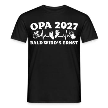 Grandpa 2027: Soon it's getting serious Pregnancy - Men's T-Shirt - black - Front - AI Model Male 178 light (178cm)