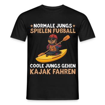 Canoe Cool Guys Go Kayaking - Men's T-Shirt - black - Front - AI Model Male 178 light (178cm)