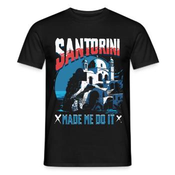 Santorini - Männer T-Shirt - Schwarz - Vorne - AI Model Male 178 light (178cm)
