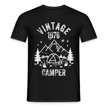 50e anniversaire du Camper vintage 1976 - T-shirt homme - noir - Devant - AI Model Male 178 light (178cm)