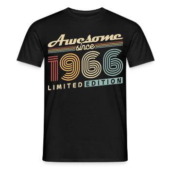 Cadeau de 60e anniversaire 1966 Vintage Retro - T-shirt homme - noir - Devant - AI Model Male 178 light (178cm)