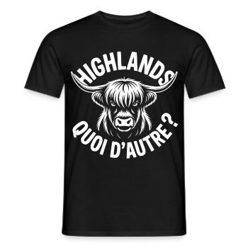 Highlands Ox Longhorn Monochrome - Men's T-Shirt - black - Front - AI Model Male 178 light (178cm)