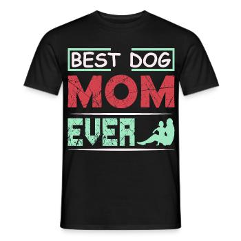 Meilleur t-shirt drôle de maman de chien de tous les temps - T-shirt homme - noir - Devant - AI Model Male 178 light (178cm)