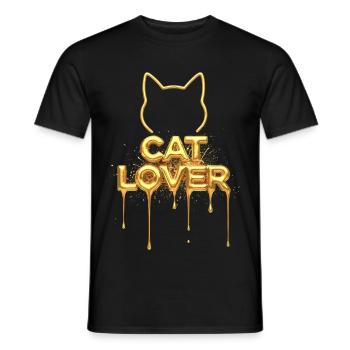 Édition Or des Amateurs de Chats - T-shirt homme - noir - Devant - AI Model Male 178 light (178cm)