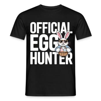 Official Egg Hunter Easter Bunny Easter Humor - Men's T-Shirt - black - Front - AI Model Male 178 light (178cm)