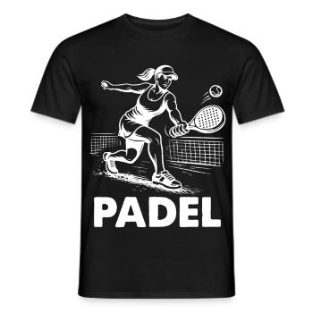 Padel Player Silhouette Sportsman Court Outfit - Men's T-Shirt - black - Front - AI Model Male 178 light (178cm)