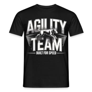 Agility Team Hundesport – Built for Speed - Männer T-Shirt - Schwarz - Vorne - AI Model Male 178 light (178cm)