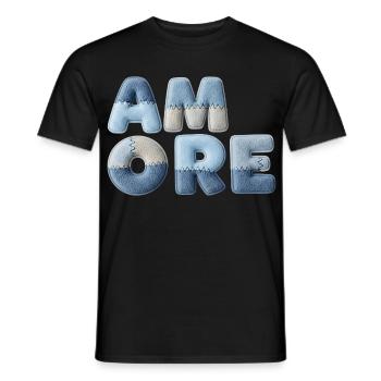 Patchwork Amore romantic gift for partner - Men's T-Shirt - black - Front - AI Model Male 178 light (178cm)