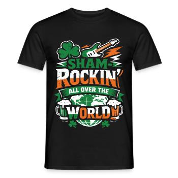 ShamRockin All Over The World - Men's T-Shirt - black - Front - AI Model Male 178 light (178cm)