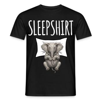 Chemise de nuit éléphant - T-shirt homme - noir - Devant - AI Model Male 178 light (178cm)