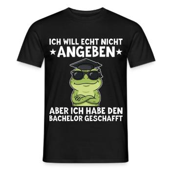 Bachelor Bestanden Frosch Abschluss Geschenk - Männer T-Shirt - Schwarz - Vorne - AI Model Male 178 light (178cm)