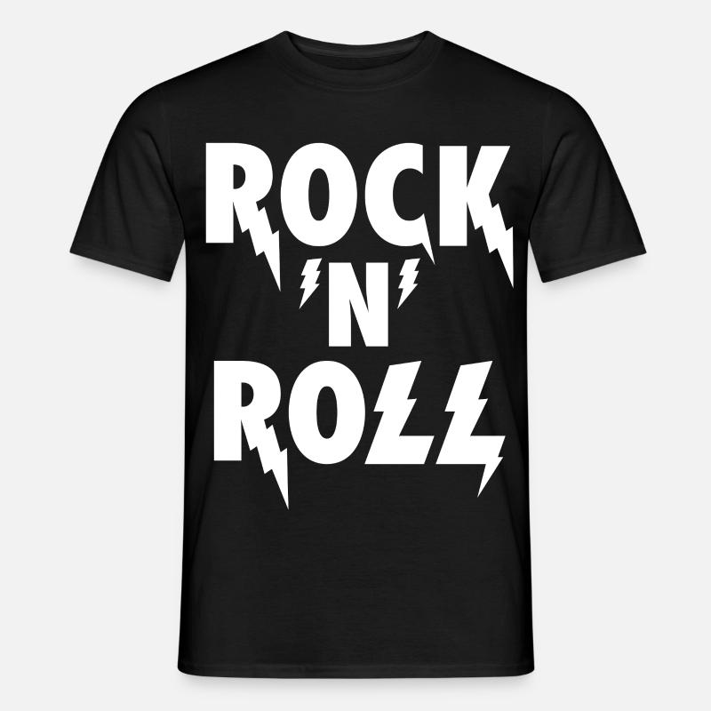 Rock'N'Roll Blitz-Emblem - Männer T-Shirt - Schwarz