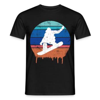Snowboard Retro - Männer T-Shirt - Schwarz - Vorne - AI Model Male 178 light (178cm)