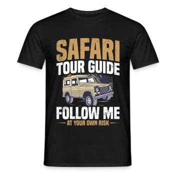 Travle Guide Kostüm Afrikanische Safari-Tour - Männer T-Shirt - Schwarz - Vorne - AI Model Male 178 light (178cm)