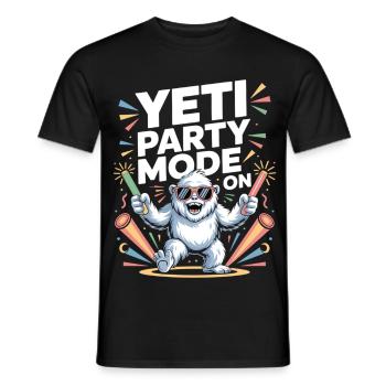 Yeti Party Mode – Funny Party Monster - Men's T-Shirt - black - Front - AI Model Male 178 light (178cm)
