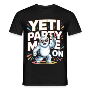 Yeti Party Mode – Funny Party Monster - Men's T-Shirt - black - Front - AI Model Male 178 light (178cm)