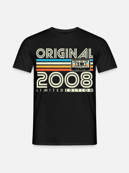 2008 Jahrgang Vintage Retro Geburtstag Geschenk - T-shirt herr - svart