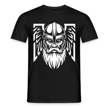 Viking Warrior Odin Winged Helmet Norse Mascot - Men's T-Shirt - black - Front - AI Model Male 178 light (178cm)