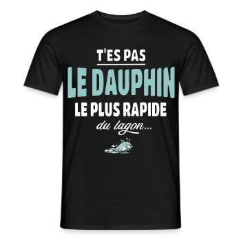 T’es pas le dauphin le plus rapide du lagon - T-shirt homme - noir - Devant - AI Model Male 178 light (178cm)