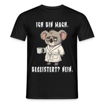 Wach begeistert nein Koala Kaffee Schlafshirt - Männer T-Shirt - Schwarz - Vorne - AI Model Male 178 light (178cm)