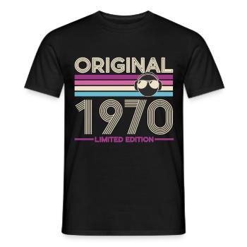 Originale Retro-Edition von 1970 - Männer T-Shirt - Schwarz - Vorne - AI Model Male 178 light (178cm)