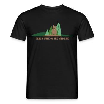 Take a Walk on the Wild Side Nature Saying Hiking - Men's T-Shirt - black - Front - AI Model Male 178 light (178cm)