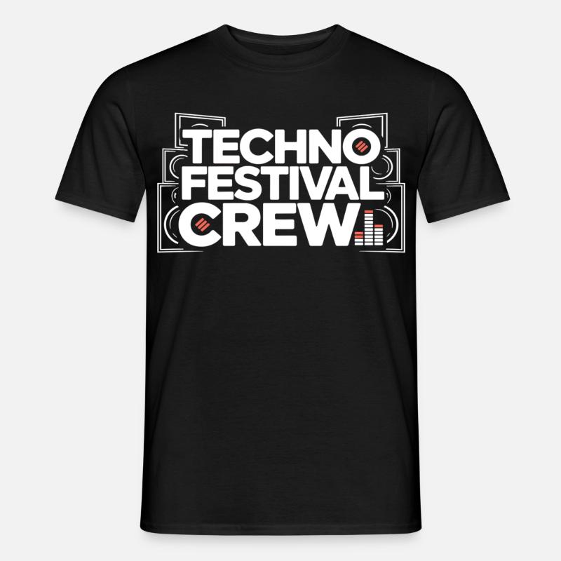 Techno Festival Crew – Techo Party Outfit - Männer T-Shirt - Schwarz