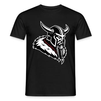 Wikinger-Eroberer, nordisches Maskottchenprofil Krieger - Männer T-Shirt - Schwarz - Vorne - AI Model Male 178 light (178cm)