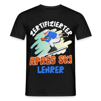 Skifahren ZERTIFIZIERTER APRES-SKI LEHRER Lustig - Männer T-Shirt - Schwarz - Vorne - AI Model Male 178 light (178cm)