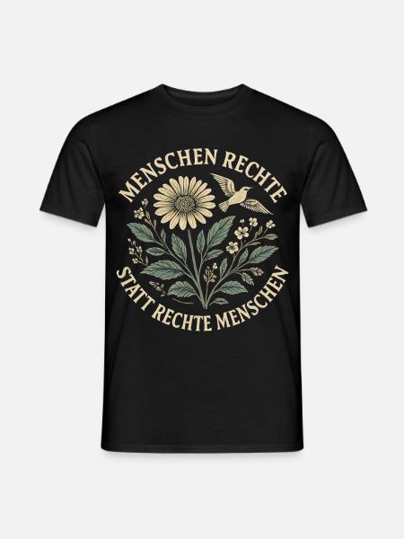 Menschenrechte Shirt Sticker für Demokratie Fans - Männer T-Shirt - Schwarz