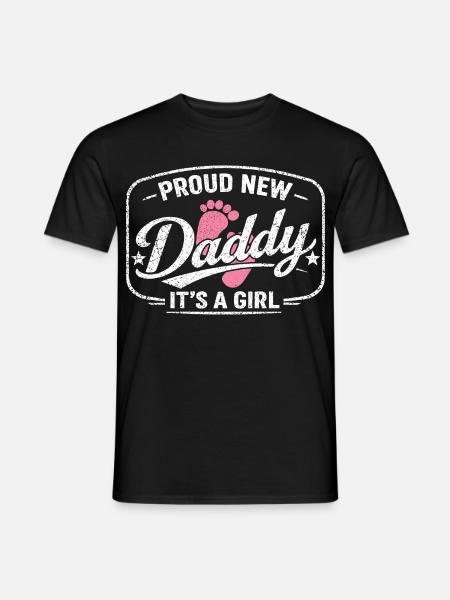 Werdender Papa & Vater, Geburt Tochter Mädchen - Männer T-Shirt - Schwarz