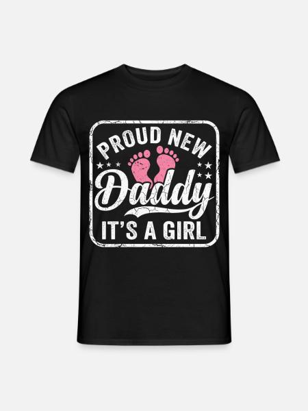 Werdender Papa & Vater, Geburt Tochter Mädchen - Männer T-Shirt - Schwarz