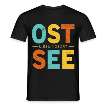 Mein Lieblingsort Ostsee Retro Küsten Design - Männer T-Shirt - Schwarz - Vorne - AI Model Male 178 light (178cm)
