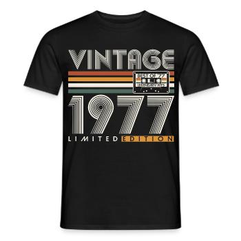 1977 Vintage Vintage Rétro Cadeau d’anniversaire - T-shirt homme - noir - Devant - AI Model Male 178 light (178cm)