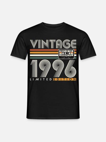 Prezent urodzinowy Vintage Vintage Retro z 1996 roku - T-shirt męski - czarny