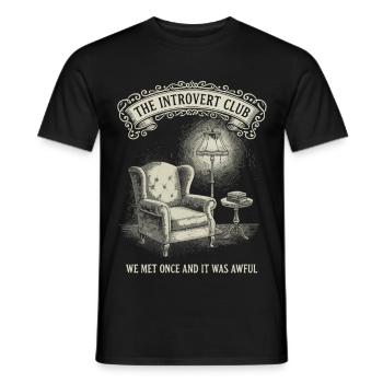 Introvert Club Lustig - Männer T-Shirt - Schwarz - Vorne - AI Model Male 178 light (178cm)