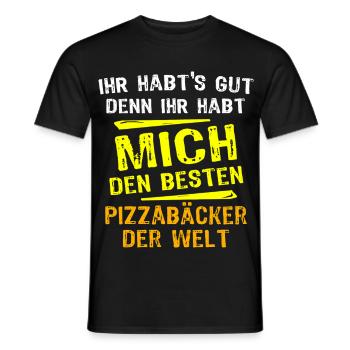 Pizzabäcker Geschenk - Männer T-Shirt - Schwarz - Vorne - AI Model Male 178 light (178cm)
