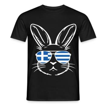 Griechische Oster-griechische Flagge Osterhase - Männer T-Shirt - Schwarz - Vorne - AI Model Male 178 light (178cm)