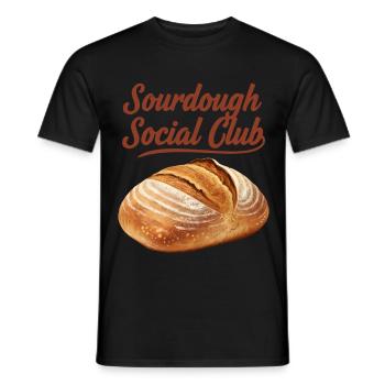Sourdough Social Club Bread Baking Baker Local - Men's T-Shirt - black - Front - AI Model Male 178 light (178cm)