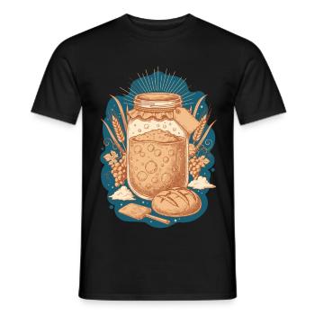 Sauerteigbrot Backbäcker Sauerteigstarter - Männer T-Shirt - Schwarz - Vorne - AI Model Male 178 light (178cm)