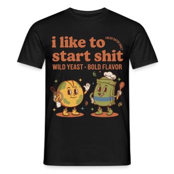 Sourdough Starter Jar Era Bread Baking Baker - Men's T-Shirt - black - Front - AI Model Male 178 light (178cm)